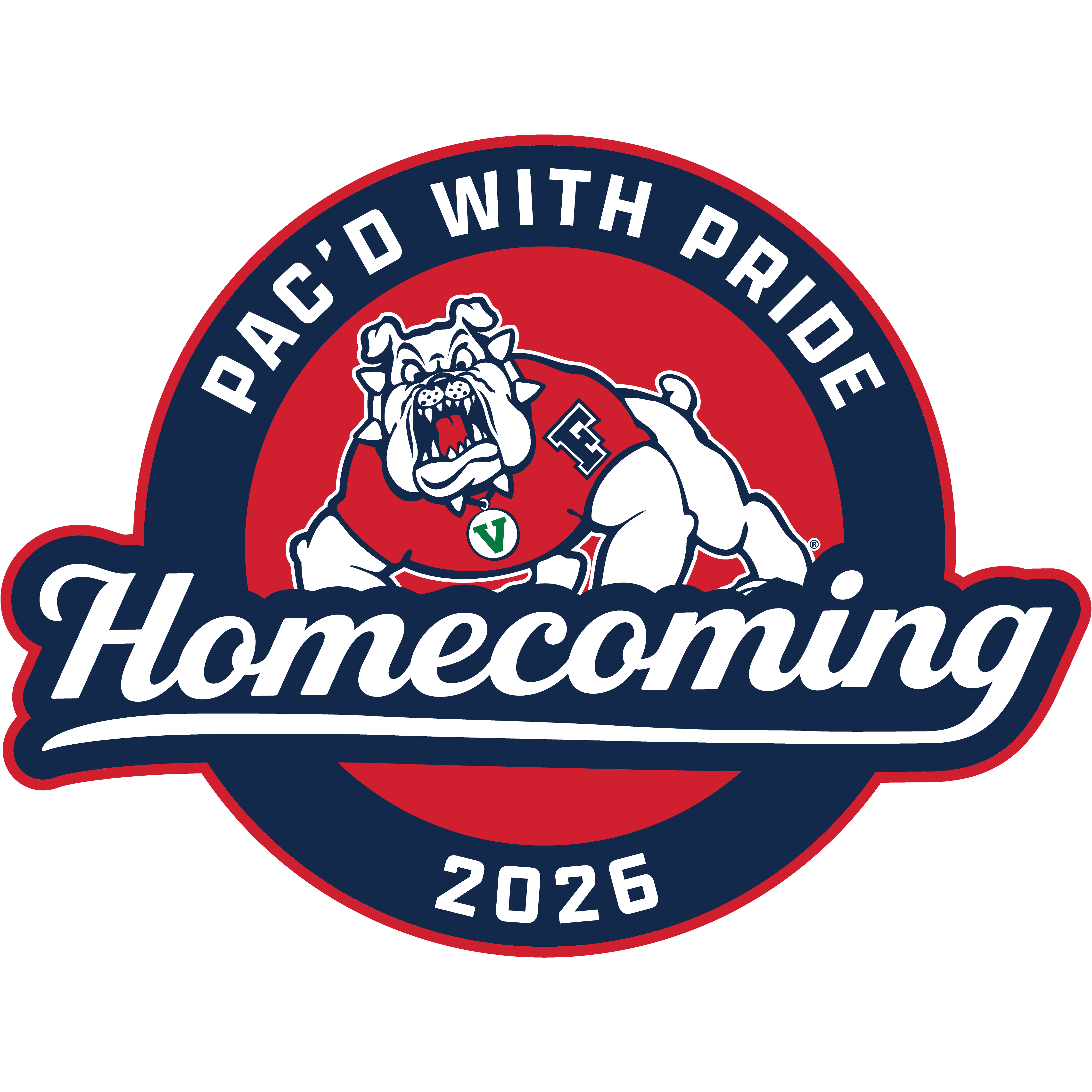 Logo of Fresno State bulldog, pac'd with pride